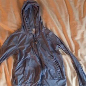 Blue Hooded Zip-Up Jacket